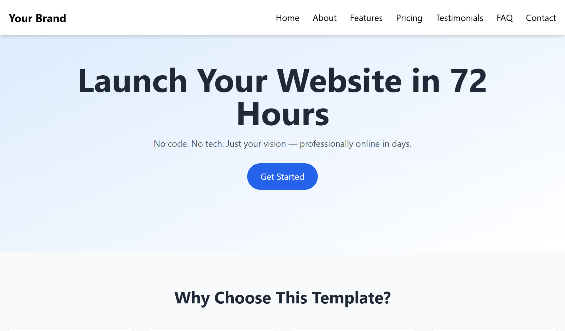 Turnkey Business Website Template – Website Template Preview