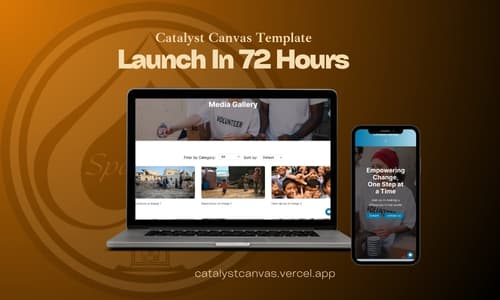 Catalyst Canvas Website Template tablet preview