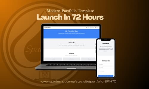 Modern Portfolio Website Template tablet preview
