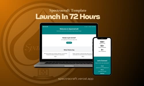 Sprectracraft Website Template tablet preview