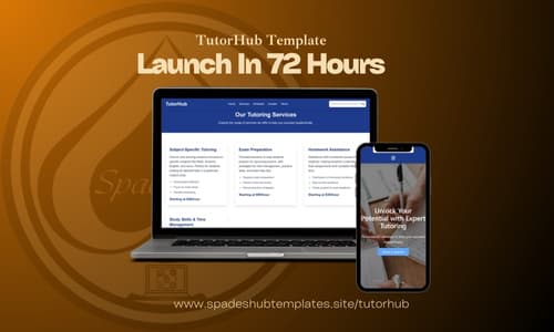 TutorHub Professional Tutoring Website Template tablet preview